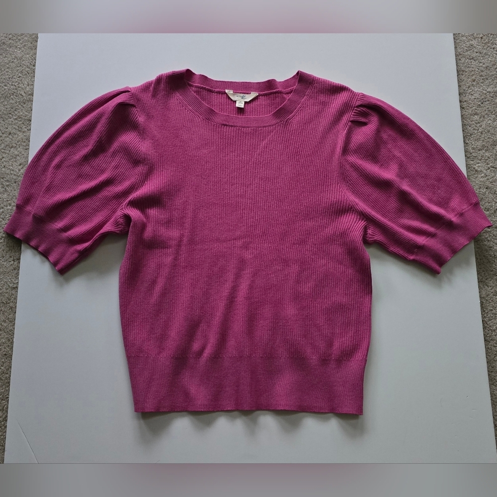 Terra & Sky Ribbed Knit Puff Sleeve Sweaters in Blue and Fuscia 1X 16W-18W - Picture 2 of 4